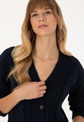 Kadın Açık Lacivert Triko Hırka - 50309657020