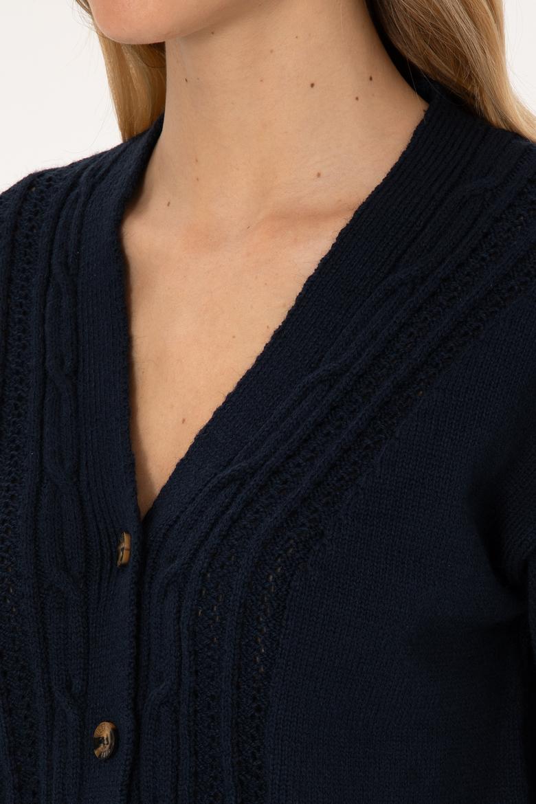 Kadın Açık Lacivert Triko Hırka - 50309657020