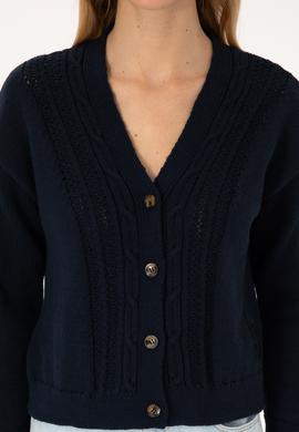 Kadın Açık Lacivert Triko Hırka - 50309657020