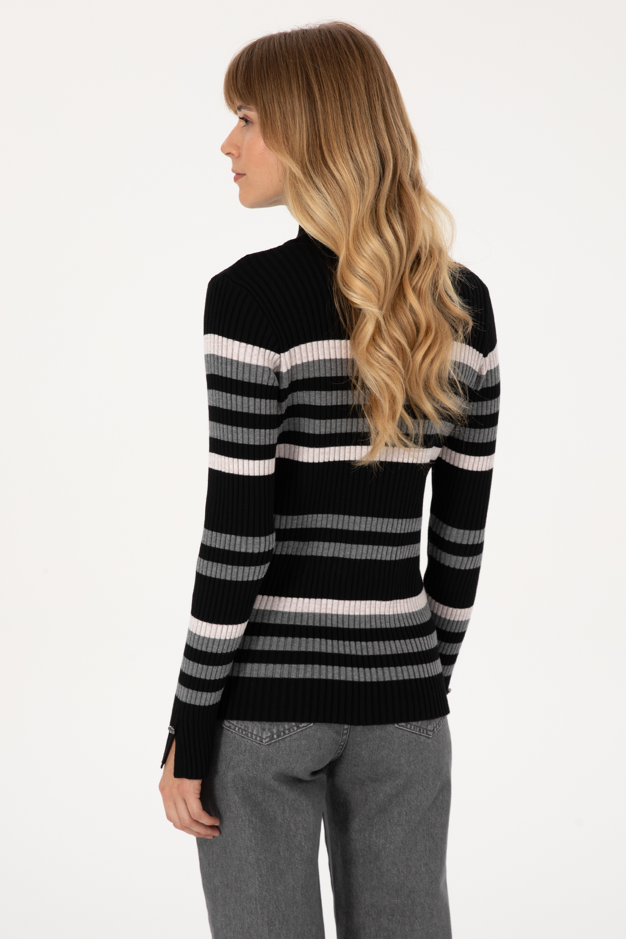 Kadın Siyah Kazak - 50309646012