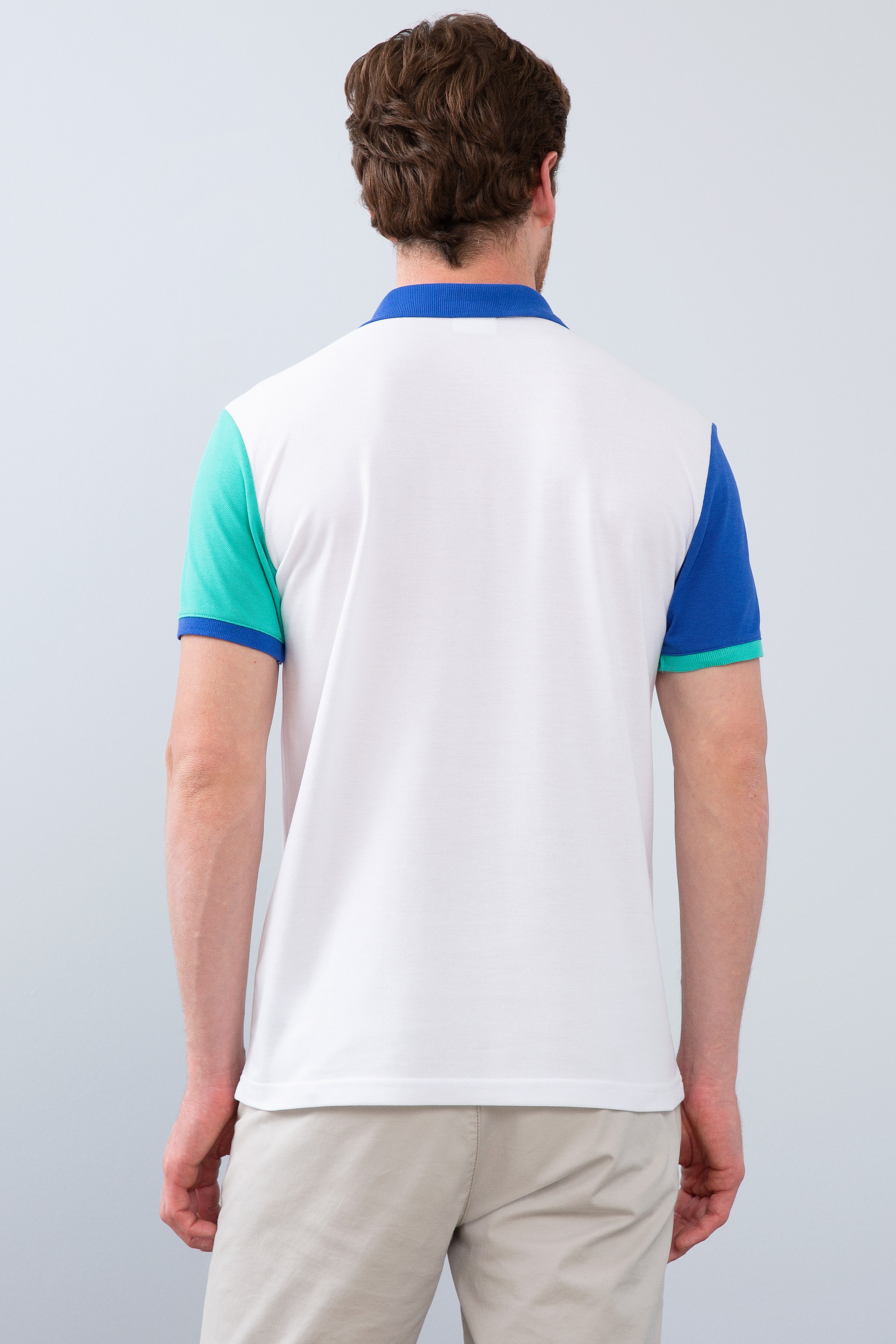 Erkek Saks Polo Yaka T-Shirt - Image 3