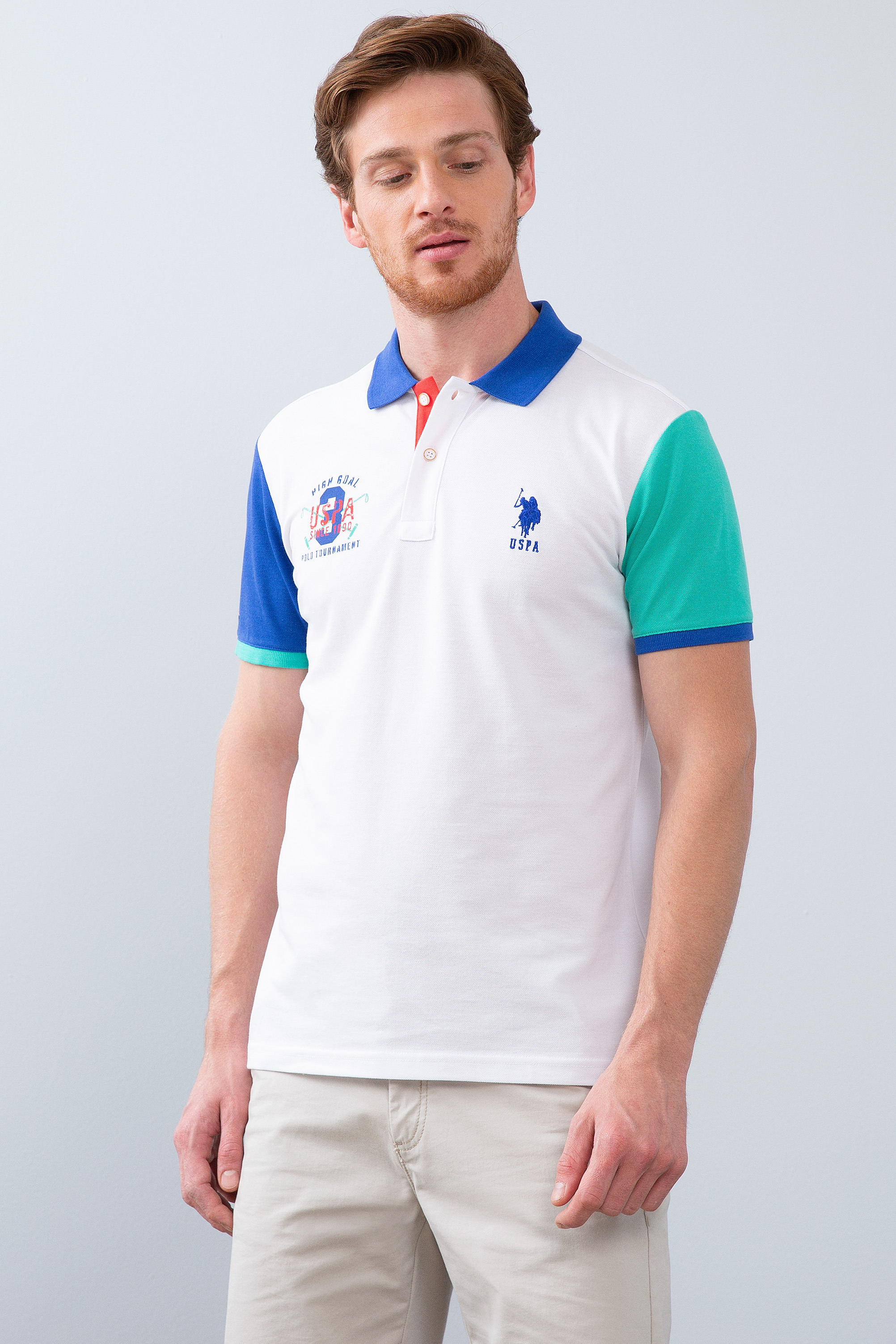Erkek Saks Polo Yaka T-Shirt