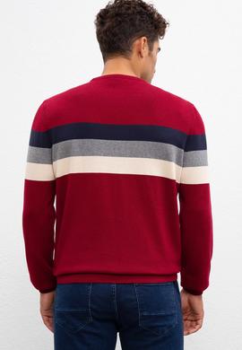 Erkek Bordo Bisiklet Yaka Triko Kazak - 50212017028