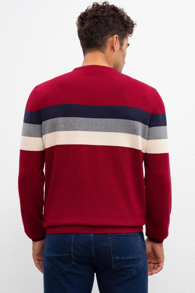 Erkek Bordo Bisiklet Yaka Triko Kazak - 50212017028