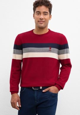 Erkek Bordo Bisiklet Yaka Triko Kazak - 50212017028