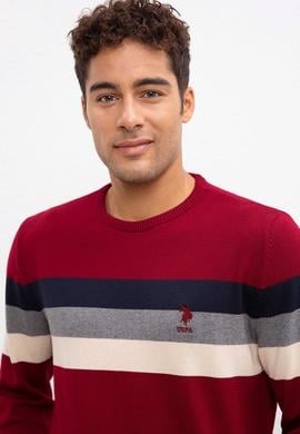 Erkek Bordo Bisiklet Yaka Triko Kazak - 50212017028