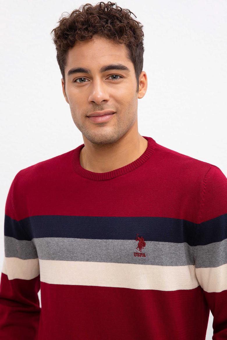 Erkek Bordo Bisiklet Yaka Triko Kazak - 50212017028