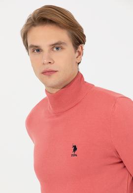 Erkek Kiremit Balıkçı Yaka Basic Triko Kazak - 50237006106