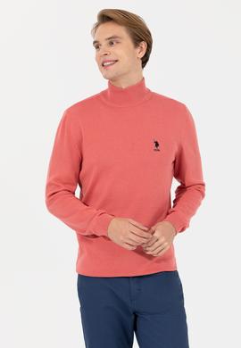 Erkek Kiremit Balıkçı Yaka Basic Triko Kazak - 50237006106