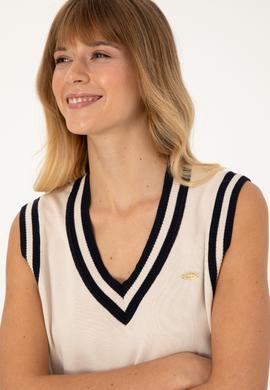 Kadın Krem V Yaka Süveter - 50297131003