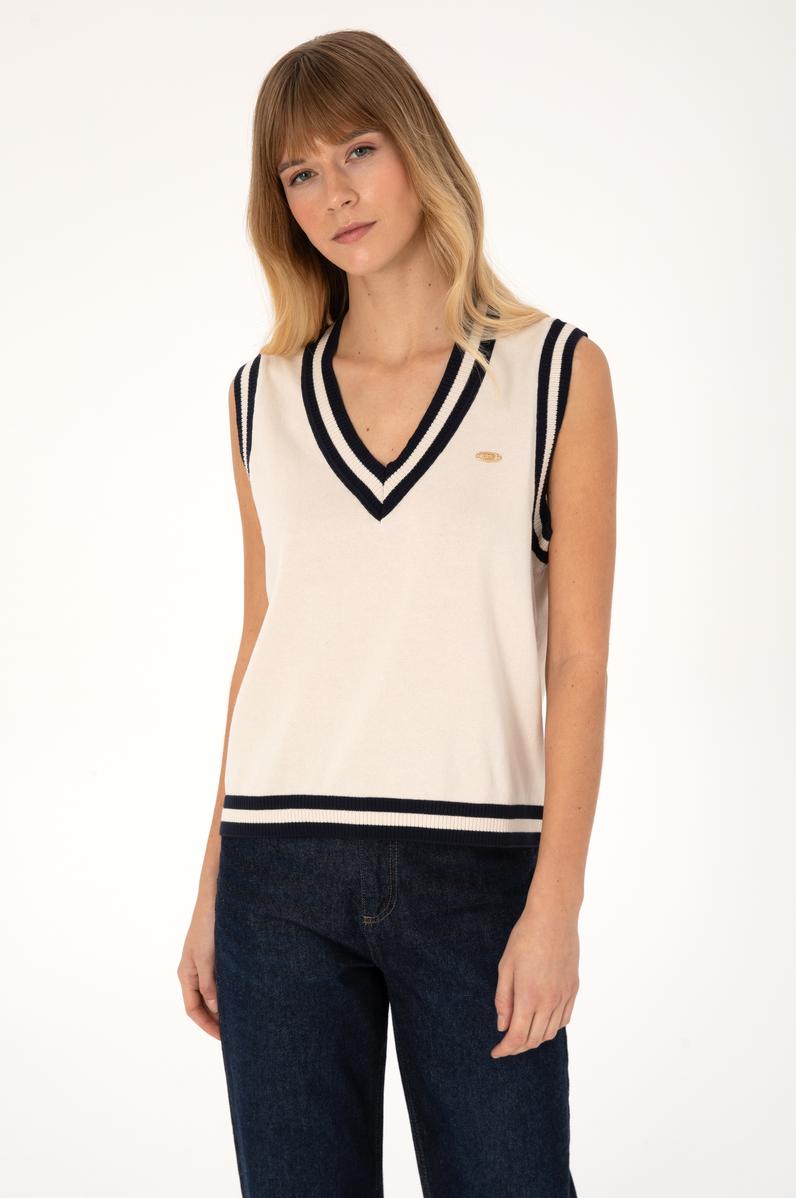 Kadın Krem V Yaka Süveter