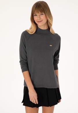 Kadın Antrasit Basic Kazak - 50269009042