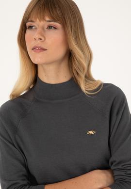 Kadın Antrasit Basic Kazak - 50269009042