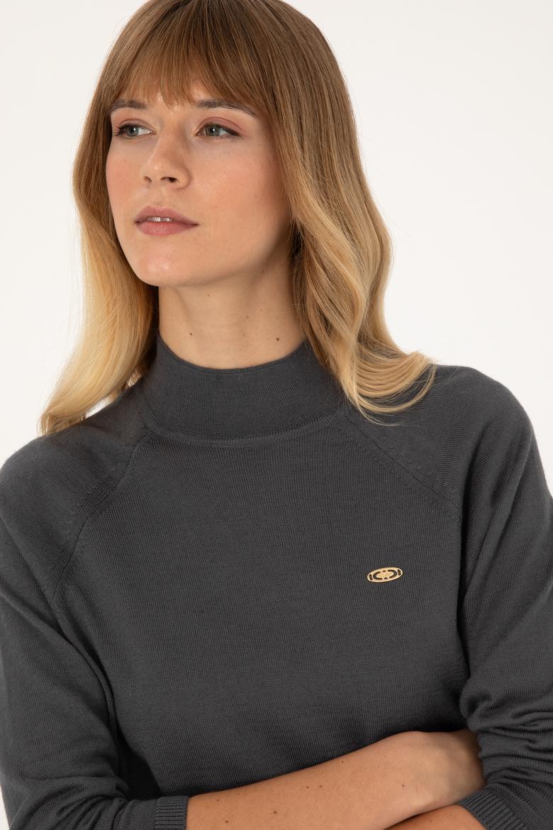 Kadın Antrasit Basic Kazak - 50269009042