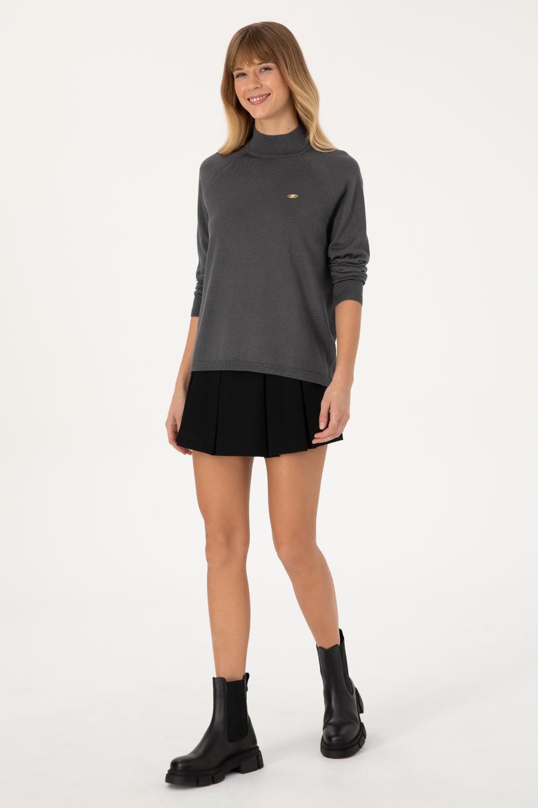 Kadın Antrasit Basic Kazak - 50269009042