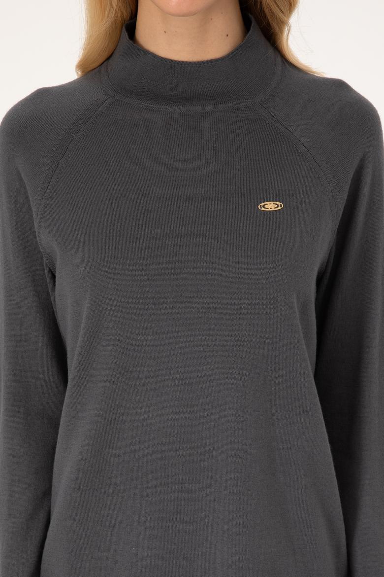 Kadın Antrasit Basic Kazak - 50269009042