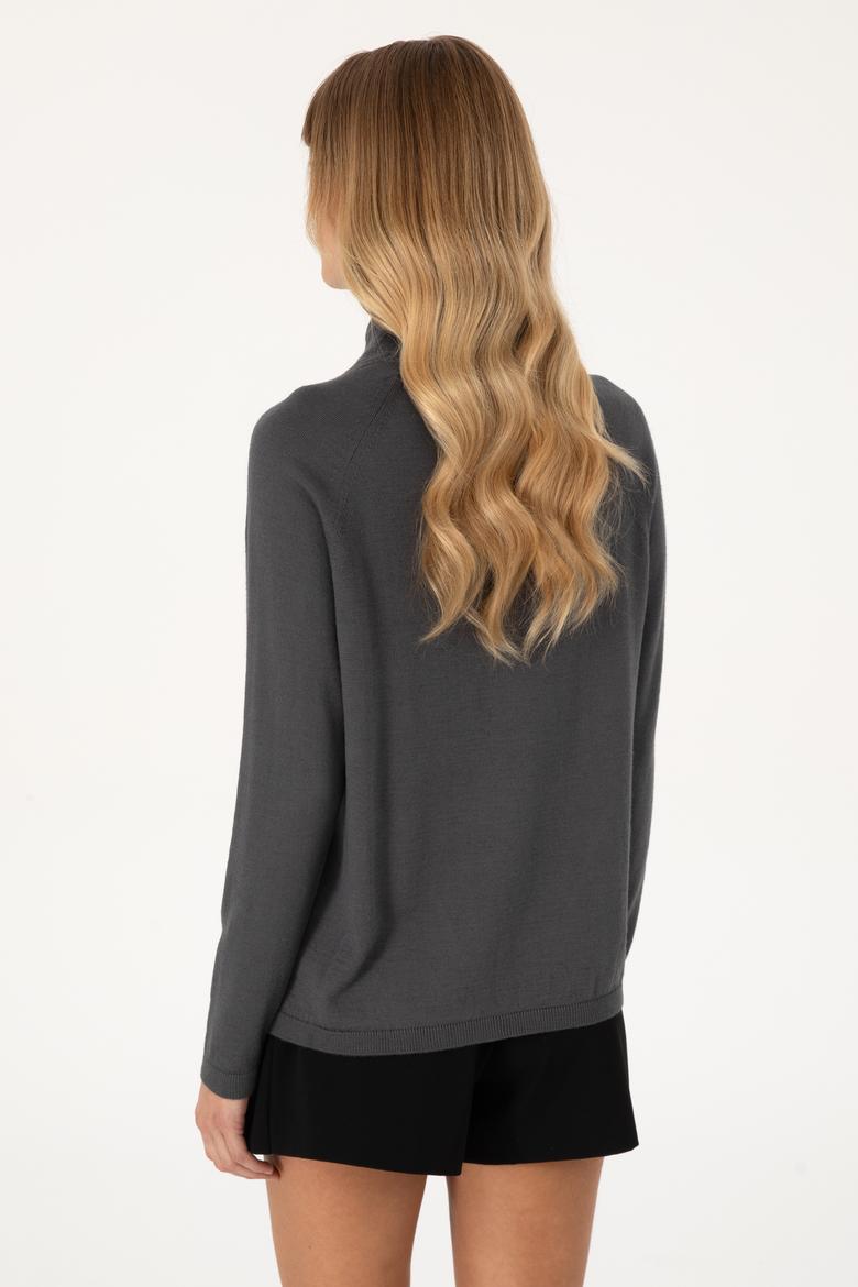 Kadın Antrasit Basic Kazak - 50269009042