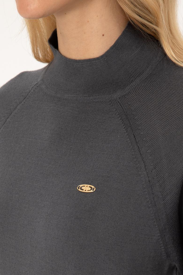 Kadın Antrasit Basic Kazak - 50269009042