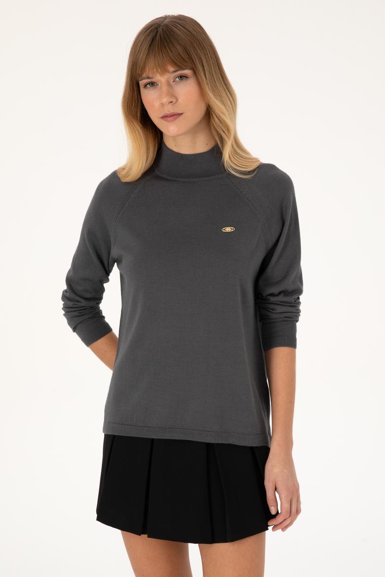 Kadın Antrasit Basic Kazak - 50269009042