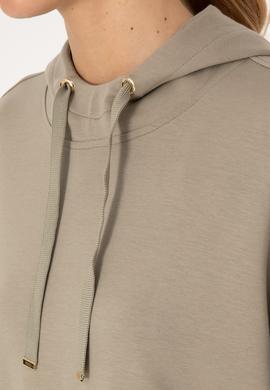 Kadın Açık Haki Modal Karışımlı Kapüşonlu Sweatshirt - 50313561009