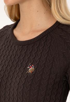 Kadın Koyu Kahverengi Bisiklet Yaka Basic Kazak - 50307728083