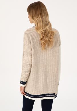 Kadın Krem V Yaka Kazak - 50309873011