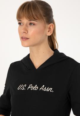 Kadın Siyah Kapüşonlu Sweatshırt - 50313559005