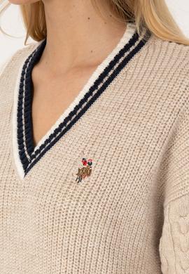 Kadın Krem V Yaka Kazak - 50309873011