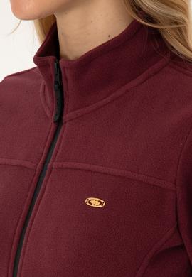 Kadın Bordo Fermuarlı Dik Yaka Polar Sweatshirt - 50316729020