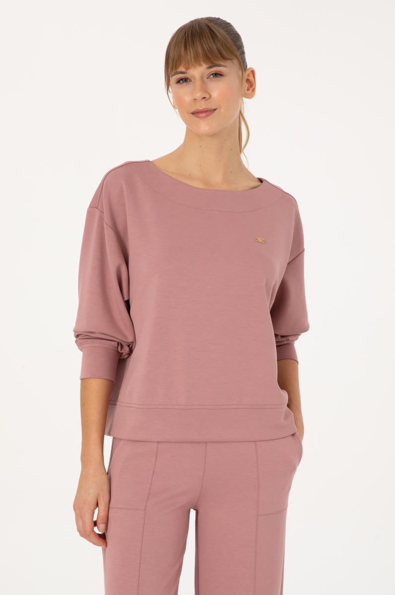 Kadın Gül Kurusu Bisiklet Yaka Sweatshirt