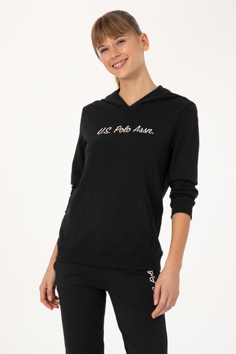 Kadın Siyah Kapüşonlu Sweatshırt