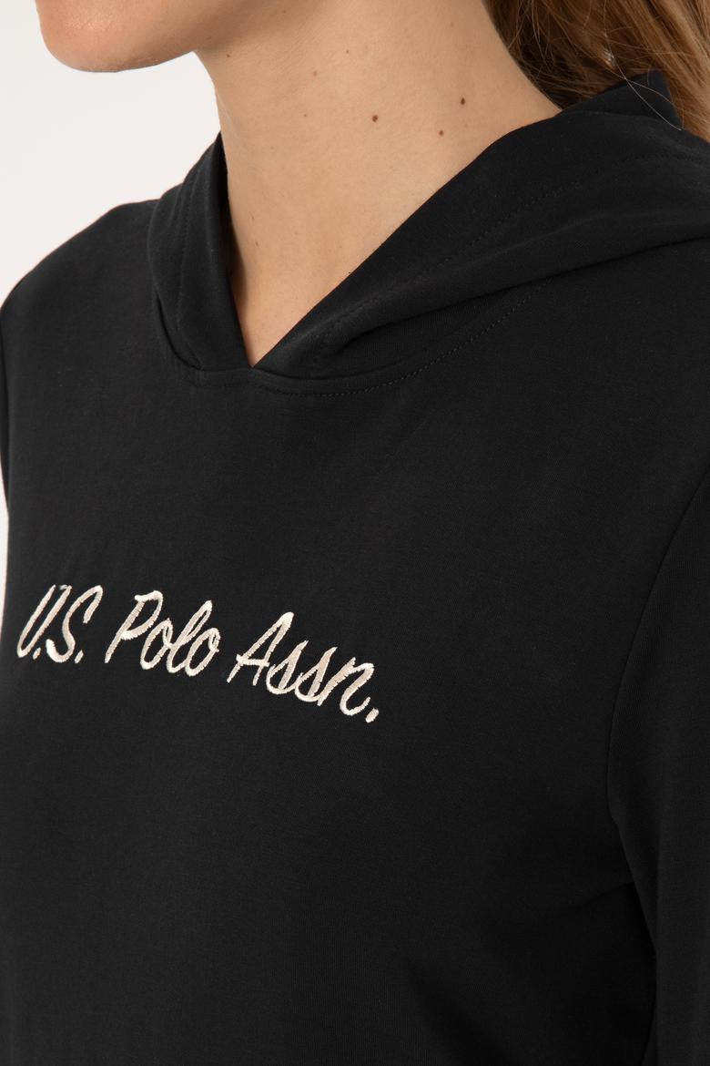 Kadın Siyah Kapüşonlu Sweatshırt - 50313559005