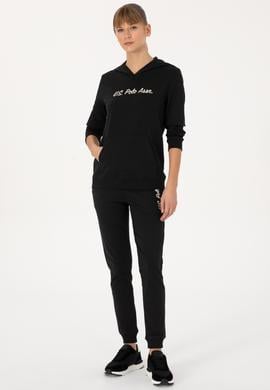 Kadın Siyah Kapüşonlu Sweatshırt - 50313559005