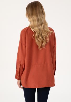 Kadın Gül Kurusu Uzun Kollu Gömlek - 50308740005