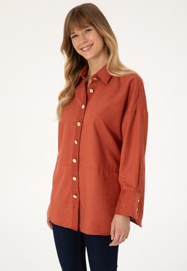 Kadın Gül Kurusu Uzun Kollu Gömlek - 50308740005