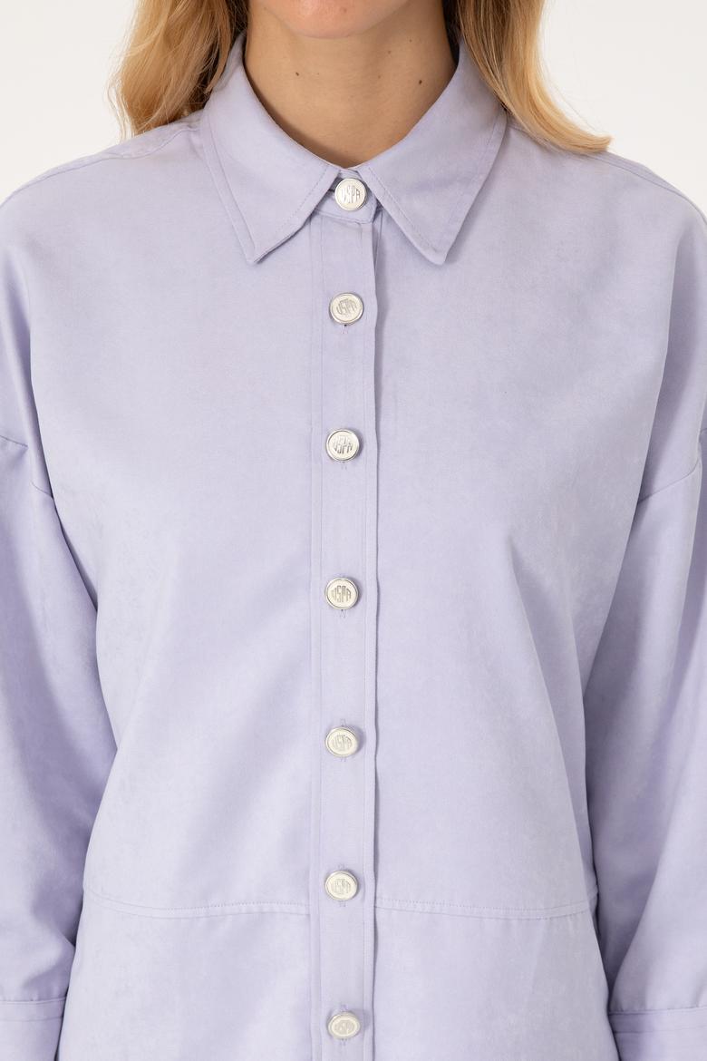 Kadın MOR Uzun Kollu Gömlek - 50308740013