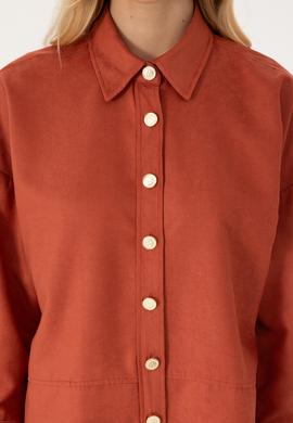 Kadın Gül Kurusu Uzun Kollu Gömlek - 50308740005