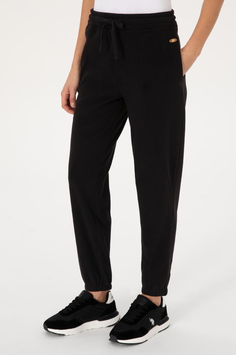 Kadın Siyah Polar Jogger Eşofman Altı