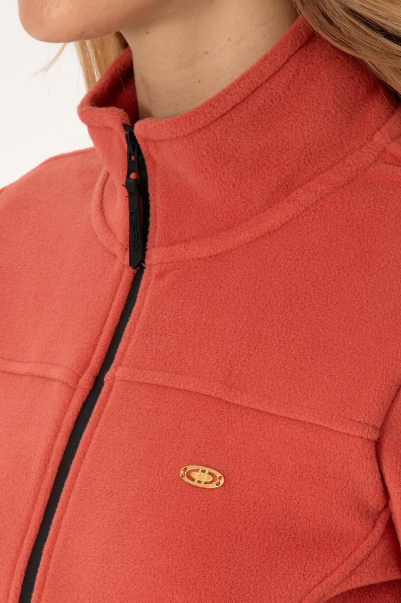 Kadın Kiremit Fermuarlı Dik Yaka Polar Sweatshirt