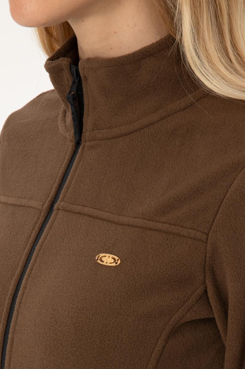 Kadın Kahverengi Fermuarlı Dik Yaka Polar Sweatshirt