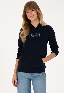 Kadın Lacivert Kapüşonlu Basic Sweatshirt - 50307711004