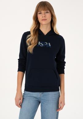 Kadın Lacivert Kapüşonlu Basic Sweatshirt - 50307711004