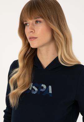 Kadın Lacivert Kapüşonlu Basic Sweatshirt - 50307711004