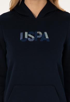 Kadın Lacivert Kapüşonlu Basic Sweatshirt - 50307711004