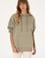 Kadın Açık Haki Şardonlu Kapüşonlu Sweatshırt