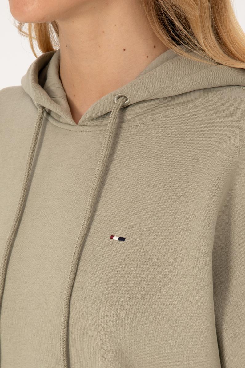 Kadın Açık Haki Şardonlu Kapüşonlu Sweatshırt