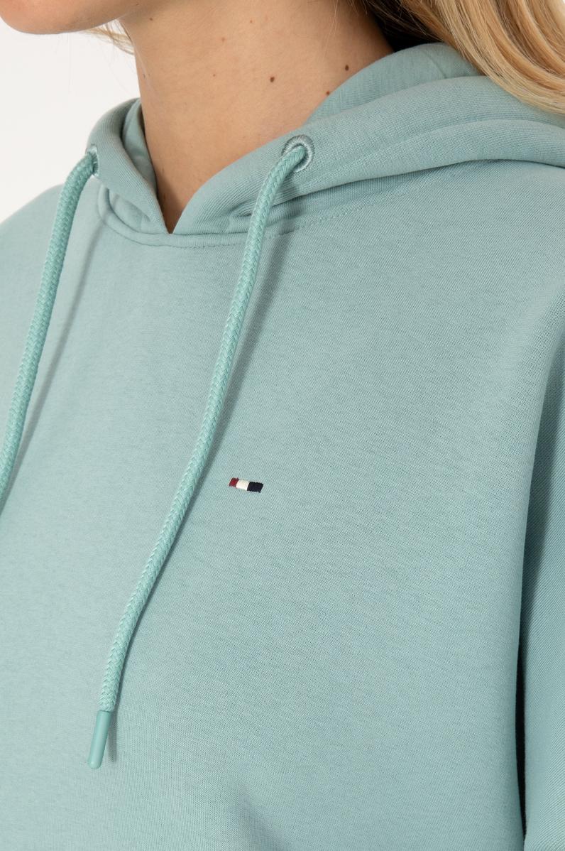 Kadın Mint Şardonlu Kapüşonlu Sweatshırt