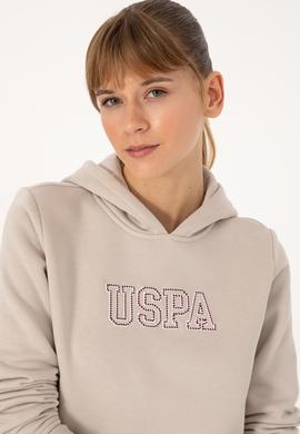 Kadın Taş Şardonlu Kapüşonlu Basic Sweatshirt - 50313566071
