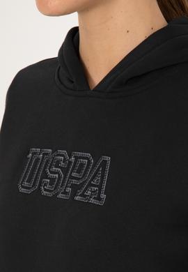 Kadın Siyah Şardonlu Kapüşonlu Basic Sweatshirt - 50313566007