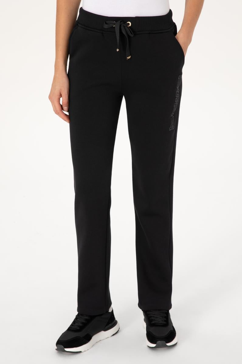 Kadın Siyah Şardonlu Eşofman Altı